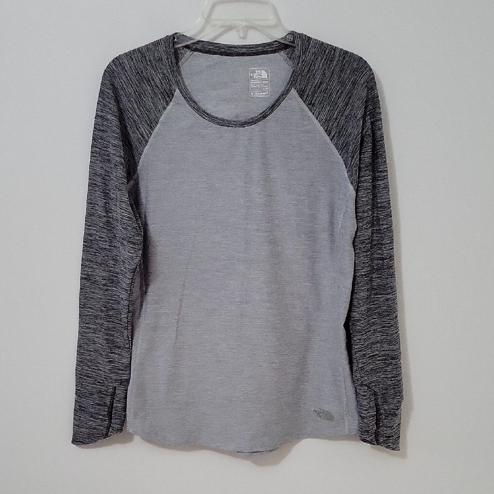 The North Face Women's Gray Long Sleeve Top, Size Large